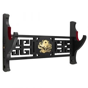 Ekkhysis Support Mural Katana Loong V elours Katana Rembourré，Support Sabre, Crochets Ajustables pour Tanto Rapier Light Saber Samurai Sword Cosplay Blade Tanjirou Demon Slayer Weapon Rack (Coivy, neuf)