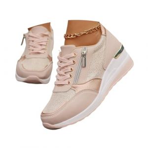 ticticlily Chaussure Femme Baskets Orthop&eacute;diques avec Fermeture &eacute;clair Baskets D&eacute;contract&eacute;es avec Soutien De La Vo&ucirc;te Plantaire A Rose 39 EU (Ticticlily, neuf)