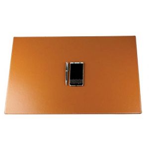 DELMON VARONE - Sous-main 70 x 50 cm XXL personnalisable en cuir marron (grand) - Tapis de bureau anti-d&eacute;rapant et lavable, id&eacute;al comme tapis de souris et protection pour votre bureau (personnalis&eacute;) (DELMON VARONE, neuf)
