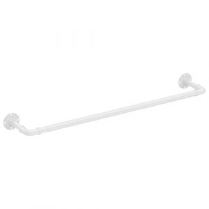 LAIDER HEROS Portant &agrave; V&ecirc;tement Industriel, 120cm Porte &agrave; V&ecirc;tements Manteaux en Acier inoxydable Amovible Rustique &agrave; Fixation Murale Style Loft pour Magasin, Salon, Armoire/Blanc Mat (Guizhouhuiranshangmaoyouxiangongsi, neuf)