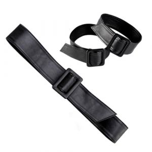 Inzegao Un lot de trench-coat en cuir avec ceinture et manchon de rechange pour veste en cuir, manteau mi-long, manteau steampunk, noir, taille unique (Inzegao, neuf)