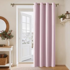 PONY DANCE Rideau Rose - Rideaux Occultant de Fen&ecirc;tre D&eacute;coration de Chambre Romantique pour Maison Lumineux Bloquer Pr&ecirc;t &agrave; Poser, Largeur 132 x Hauteur 210cm, 1 Panneau, Rose Clair (RYB HOME EU, neuf)