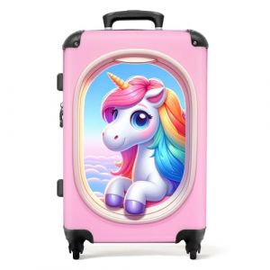 NoBoringSuitcases.com Valise Enfant, Grande Valise, Valise Enfant Fille, Valise Enfant Roulette, Serrure TSA, Valise 23kg, Valise Fille, Valise Grande Taille (67cm - 72L) (Licorne - Rose Pastel) (NoBoringSuitcases, neuf)