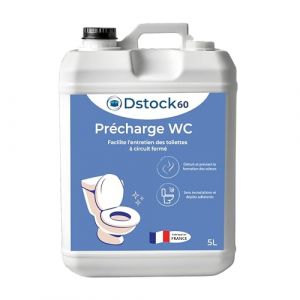 DSTOCK60 - Bidon de 5l - Additif pour WC chimiques : liquide bleu pour l'entretien toilettes à circuit fermé (WC de camping-car, caravane, WC chimiques, WC portables..) (DSTOCK60, neuf)