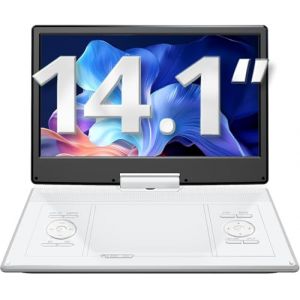 Yoton Lecteur DVD Portable Voiture 16,9" avec &Eacute;cran HD 14,1" - Autonomie 6h, Lecteur Multizone, M&eacute;moire de Lecture, Compatible USB/SD/Synchro TV & Casque（Chargeur Inclus） (Yoton Official, neuf)