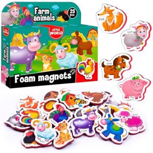 Little World 27 aimants de réfrigérateur en Mousse pour Les Tout-Petits 1-3 - Aimants pour Tout-Petits - Aimants de réfrigérateur pour Enfants - Aimants de bébé - Aimants Animaux pour Enfants (Little World Magnets Ltd, neuf)