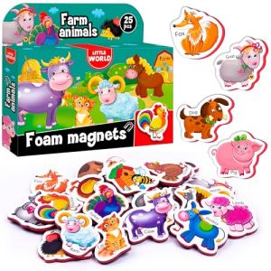 Little World 27 aimants de réfrigérateur en Mousse pour Les Tout-Petits 1-3 - Aimants pour Tout-Petits - Aimants de réfrigérateur pour Enfants - Aimants de bébé - Aimants Animaux pour Enfants (Little World Magnets Ltd, neuf)