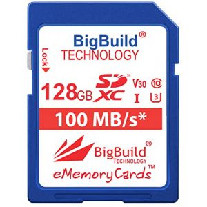 Carte Mémoire SDXC U3 128GB BigBuild Technology pour Panasonic Lumix DC-FZ80D, FZ82D, FZ85D Caméras (BigBuild Technology FR, neuf)