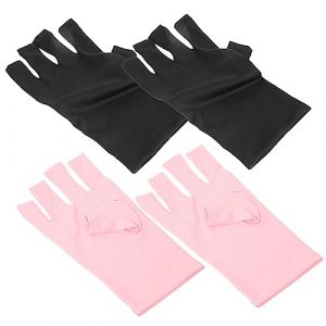 Gogogmee 2 Paires ongles fournitures de nail art de manucure protection UV anti UV bache anti uv mitaines anti uv d'art d'ongle sans doigts anti-uv polyester (Kolding Luo, neuf)