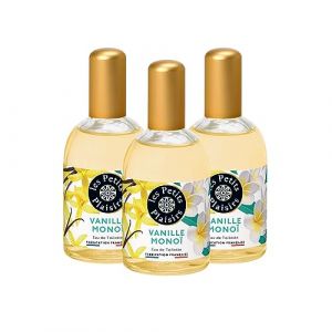 Les Petits Plaisirs - Lot de 3 - Eau de toilette Vanille Mono&iuml;, Eau de toilette femme, Addictive et Envoutante, Made in France, flacon 110ml (Les Petits Plaisirs France, neuf)