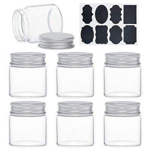 BENECREAT 15PCS 50ml Bouteilles claires Bouteille de Bonbons bocaux en Verre vides avec Couvercle à vis en Aluminium, étiquettes 2 Feuilles pour Le Stockage de Petits Articles (BENECREAT FR BOUTIQUE, neuf)