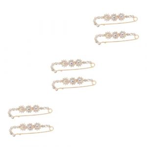 DEARMAMY 3 Ensembles Broche De Robe Broches Femme Broche Pour Tenue Broche Pour Bouquet Marchandise Épingles Décoration Goupille Broche De Fête Broche En Alliage Strass Blanche 2 Pièces * 3 (Liiane, neuf)
