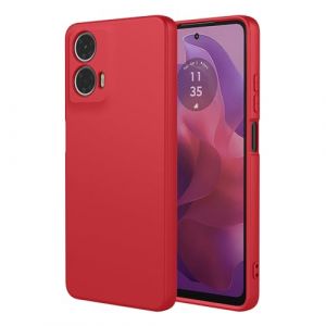 TAUYN Coque pour Motorola Moto G24/E14/G04s/G04, Tr&egrave;s Mince Doux Liquide Silicone Housse, TPU Silicone Antichoc Protection Etui, Rouge (Kuaigu, neuf)