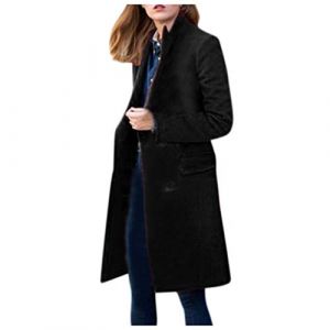 Manteau Laine Femme Hiver Grande Taille Veste en Laine à Double Boutonnage Manteau Caban Femmes Hiver Chic Manteau Chaud Mi-Long Vintage Chaud Manches Longues en Laine Cardigan Blouson Automne Hiver (⭐⭐⭐⭐⭐AEGJEGVD⭐⭐⭐⭐⭐, neuf)
