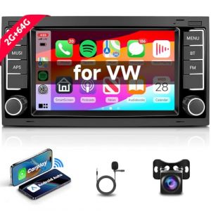 Hodozzy Autoradio Android 2G+64G pour VW Touareg Transporter T5 Multivan 2004-2011 Android Auto, CarPlay &Eacute;cran Tactile 7 Pouces Bluetooth Poste Radio avec Mirror Link GPS WiFi SWC FM/RDS/EQ Cam&eacute;ra (Hodozzy Store, neuf)