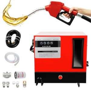 Pompe Gasoil 230 V auto-amorçante 550 W Pompe à Gasoil Electrique 60 L/min Pompe à carburant auto-amorçante Pompe Fioul d'huile avec compteur, tuyau et pistolet, pour voitures, camions-citernes (CCREAMT12, neuf)