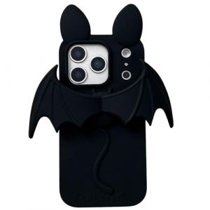 QoKcoahn Coque compatible avec iPhone 13 - Coque souple en gel de silicone souple pour femme et fille - Motif dessin anim&eacute; kawaii 3D - Ailes de chauve-souris noires (ShinOya, neuf)