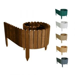 Floranica Rollborder Cl&ocirc;ture Flexible en Bois de pin 200 x 40 cm Brune Bordure de Parterre de Gazon D&eacute;coration Cl&ocirc;ture de Jardin Exterieur pour vergers Palissade en Bois (Pemicont, neuf)