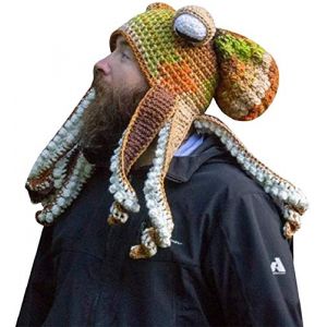 Bprtcra Bonnet tricot&eacute; &agrave; la main, Adulte unisexe dr&ocirc;le avec tentacules de pieuvre en carton et yeux Cosplay pour f&ecirc;te, Taille unique (Five video game, neuf)