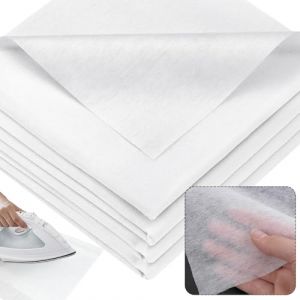 KOVSGQ Entoilage Thermocollant Couture Tissu Thermocollant ThermocollanteTissus Fer à Repasser 200 x 100 cm Tissus non Tissés Blanc 35g/m² pour Plis de Repassage Couture vêtements Renforcés (Travenix-US, neuf)