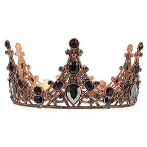 MUSISALY Couronne Vintage En Cristaux Baroque En Alliage Cuivre Rouge Pour Femme C&eacute;r&eacute;monie Mariage Soir&eacute;e Taille Unique (YangF, neuf)