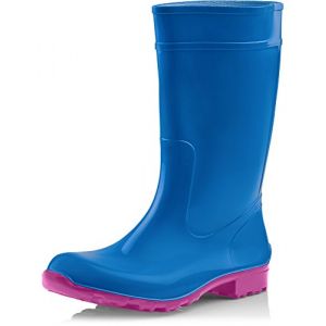 Ladeheid Bottes de Pluie Femme en Caoutchouc PVC avec Semelle Ext&eacute;rieure Antid&eacute;rapante 100% Imperm&eacute;able Chaussures pour Femmes r&eacute;sistantes &agrave; l'eau LA-967 (Bleu/Rose, 41 EU) (Hisert, neuf)