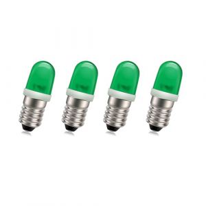 SOFOC-E10 LED Ampoules 12-220V Non Polarit&eacute; Id&eacute;al pour &Eacute;quipement Industriel & Phare de V&eacute;lo Guirlandes Lumineuses de No&euml;l 0.5W Pr&ecirc;t &agrave; Brancher Vert 4Pcs (Sofoc-EU, neuf)