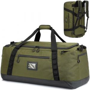 TUGUAN Sac de Voyage Homme 120L Grande Sac de Sport Femme 3 en 1 Sac &agrave; Dos, Sac &agrave; Main & Bandouli&egrave;re Imperm&eacute;able pour Randonn&eacute;e Camping Voyage, Vert (TUGUAN flagship store, neuf)