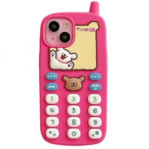 QoKcoahn Coque pour iPhone 12/12 Pro, coque de t&eacute;l&eacute;phone Kawaii 3D mignon dessin anim&eacute; chiot rose t&eacute;l&eacute;phone t&eacute;l&eacute;phone t&eacute;l&eacute;phone souple silicone dr&ocirc;le coque de protection amusante pour femmes et filles (ShinOya, neuf)