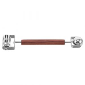 MUSISALY Rouleau de Massage Facial Manuel Double T&ecirc;te B&acirc;tonnet &agrave; Rouleau pour Contour des Yeux et Visage Outil de Modelage 3D Multifonction Massage et Stimulation des Points (YangF, neuf)