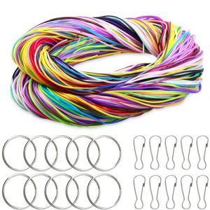 Queta 200 pcs Scoubidou Cordes en PVC Color&eacute;s, Corde (Tube) Tress&eacute;e DIY en Plastique PVC &Oslash;1,8 mm, Tricot Corde pour la Fabrication de Bijoux DIY, Bracelet, Collier, Artisanat - 20 Couleurs (Ub.r Riga, neuf)