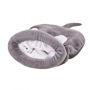 TREESTAR Sac de Couchage pour Chien Chien Chat Lit Chaud en Peluche Nesting Literie Sac Lavable pour Petits Chiens Moyens Chats L-65x55cm (Plantw, neuf)