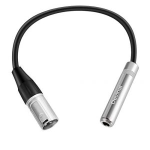 WERYUY Devinal XLR Male to 1/4" Female calbe, 3 Pin Male to 6.35mm Socket Audio Cord, XLR Plug to TS/TRS Quarter inch Adapter Connector Converter Metal Construction 1 feet (30 cm) (devianl, neuf)