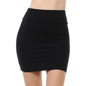 BNREOZA 1 bustier noir moulant, jupe crayon, mini jupe noire élastiquée pour femme, jupe noire taille haute, jupe sexy, jupe courte d'été et d'automne (L) (CHENGhongyu, neuf)
