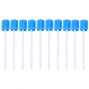 Healifty 100pcs &eacute;couvillons jetables en &eacute;ponge buvette de soins de nettoyage propres &eacute;ponge b&acirc;ton en bouche &eacute;ponge de nettoyage des dents (bleu) (Nelson Xia, neuf)