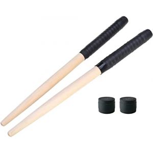 APUWE 1 paire de baguettes en bois Maibachi Taiko No Tatsujin pour instruments de musique avec poignée et 2 poignées de rechange (noir, 350/20 mm) (APOWE, neuf)