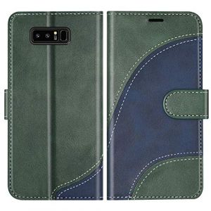 BoxTii Coque pour Galaxy Note 8, Portefeuille Etui en Cuir PU, Magnétique Protection Housse Coque pour Samsung Galaxy Note 8, Vert (BoxTii, neuf)