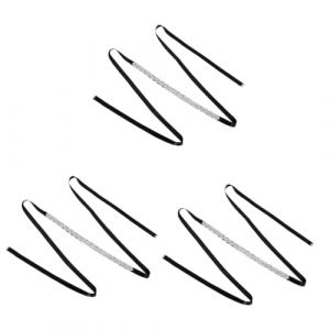 Healeved 3 Pi&egrave;ces ceinture de mari&eacute;e ceinture femmes ruban Royal officiel Taille robe ceinture strass ceintures de mari&eacute;e pour robe de mari&eacute;e femmes robe ceinture Black (Accompany JY, neuf)