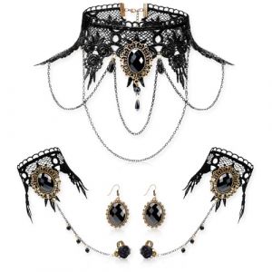 Xanthelle Steampunk Femme, Costume de Vampire Femme Bijoux Gothiques Pour Vampire Collier Accessoires de Vampire (senyanjinshangmaoyouxiangongsi, neuf)