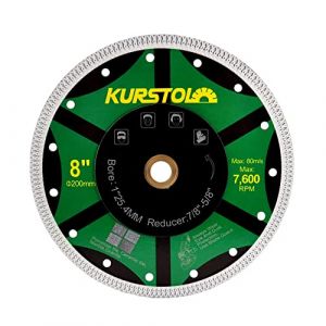 KURSTOL Disque Diamant pour Carrelage - 200mm Disques &agrave; Tron&ccedil;onner Diamant&eacute;s Ultra Fin pour Porcelaine, carrelage, c&eacute;ramique, marbre, granit, avec 25,4-22,23-15,875mm Al&eacute;sage (YZKS TOOLS, neuf)