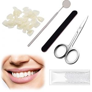 Kit de Réparation Dentaire Temporaire des Dents,Répare les Dents Cassées Fausses Dents Remplacement,50g Perles Thermiques de Remplissage Dentaire Adhésives pour Fixation Dent Manquante Fêlée Cassée (siyaqieu, neuf)