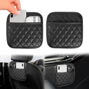 Vide Poche Voiture,Organisateur Voiture,Organisateur de Voiture,Rangement Voiture,Velcro Rangement Voiture Interieur pour T&eacute;l&eacute;phones Portables,Cl&eacute;s,Lunettes,Rangement Siege Voiture,2 Pi&egrave;ces (xiruiamz, neuf)