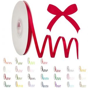POPOYU Ruban de Satin Rouge 6mmx91m,Ruban Boite Gateau Ruban Rouge Satin pour Cadeau Emballage,Ruban Tissu pour Noel C&eacute;r&eacute;monie Mariage Artisanat D&eacute;coration,Bouquet Voitures, Anniversaire (Official flagship store of bubble fish, neuf)