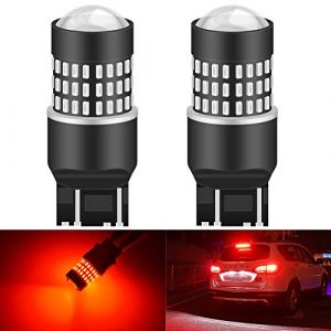 KATUR 7443 7444NA 7440 7440NA 992 Ampoule LED 900 Lumens 3014 Ampoule 78SMD pour Ampoule de Clignotant pour feu de Stop, feu arri&egrave;re, Rouge Brillant (Pack de 2) (KAtur, neuf)