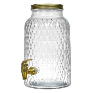 COOK CONCEPT, KA6256, Fontaine &agrave; boisson en verre avec support bois et robinet de service, id&eacute;ale pour toute la famille, parfaite pour vos boissons rafra&icirc;chissantes - 6L (The Concept Factory, neuf)