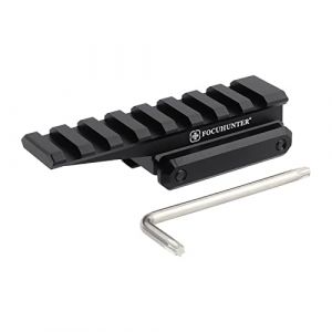 FOCUHUNTER Rehausseur de Lunette de vis&eacute;e Tactique Picatinny, Longueur 3,5", Hauteur 0,67", Adaptateur de Montage 8 Fentes, l&eacute;ger et d&eacute;cal&eacute;, pour viseur Point Rouge (FOCUHUNTER, neuf)