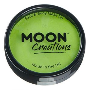 Moon Creations Maquillage professionnel visage et corps | Moules à gâteaux professionnels avec peinture colorée pour maquillage | pour enfants, adultes, festival, Halloween, vert clair, 36 g (NeonBeauty, neuf)