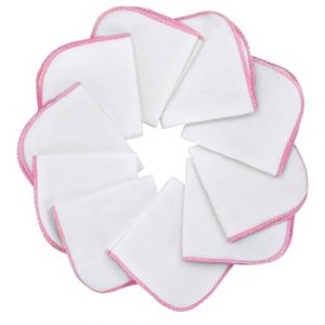 Mias Molleton flanelle gant de toilette, blancs-ros&eacute;, coton, non-toxiques/lingettes pour b&eacute;b&eacute;s/mouchoirs/serviettes tout usage (SX-Commerce, neuf)