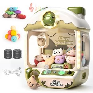 cossy Candy Grabber Machine, Machine &agrave; Attraper avec Lumi&egrave;res & Musique, Machine &agrave; Griffes pour Enfants avec 20 Peluches & 24 pi&egrave;ces de Monnaie, Cadeau d&lsquo;Anniversaire, No&euml;l, Mignon Dinosaure (Joyvoll, neuf)