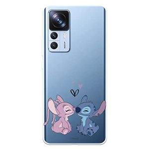 Coque pour Xiaomi 12T - Xiaomi 12T Pro Officiel de Lilo & Stitch, Angel & Stitch Baiser pour protéger votre téléphone portable Coque en silicone souple avec licence officielle Lilo & Stitch (La Casa de Las Carcasas, neuf)